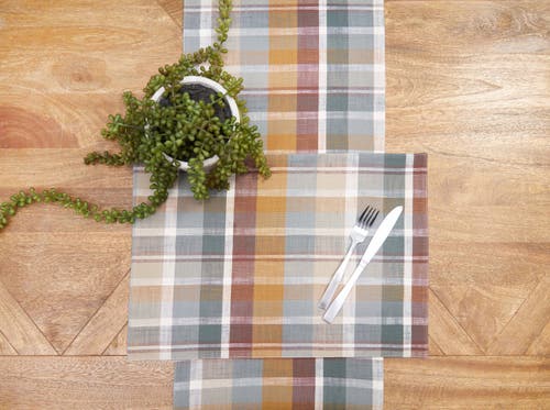C & F Home C&f Home Aspen Plaid Placemats Set Of 6, 13" X 19" In Brown