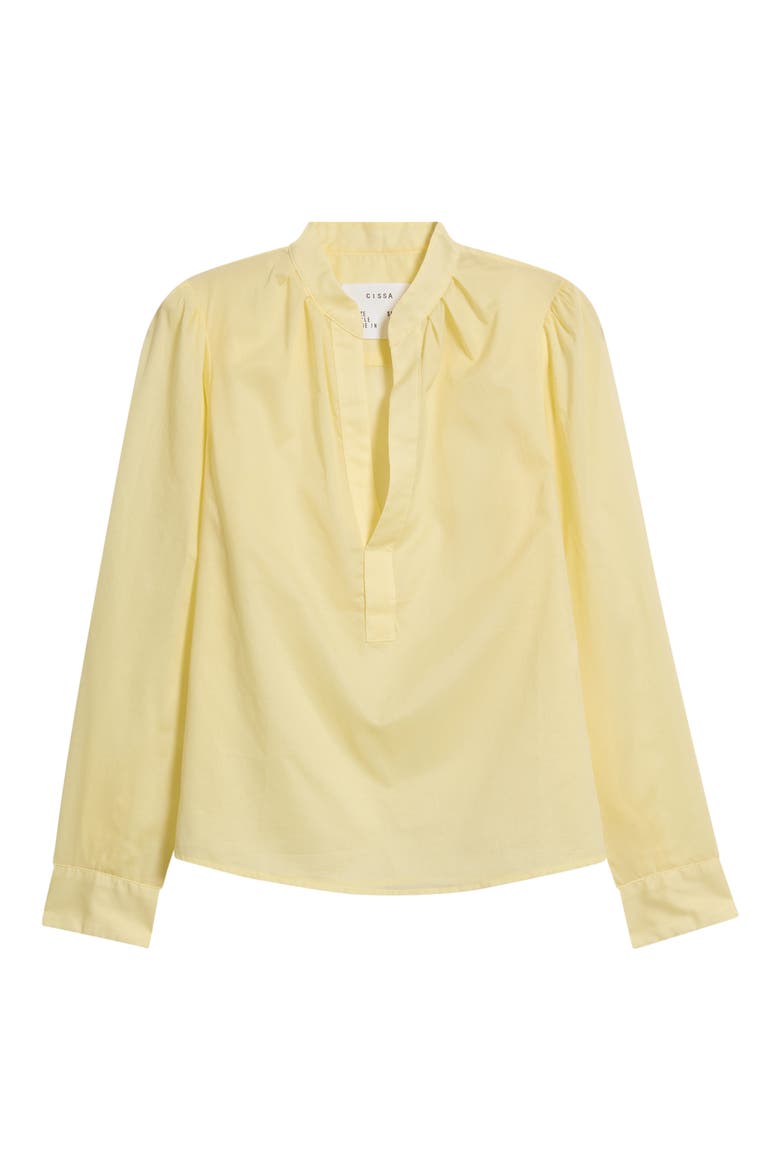 Long Sleeve Pleat Woven Top, Alternate, color, BUTTER YELLOW SHEER