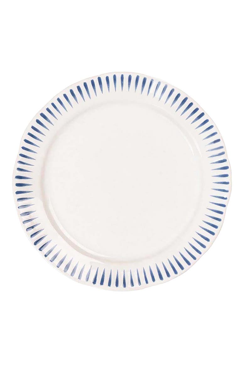 Sitio Stripe Cocktail Plate, Main, color, WHITEWASH/ DELFT BLUE