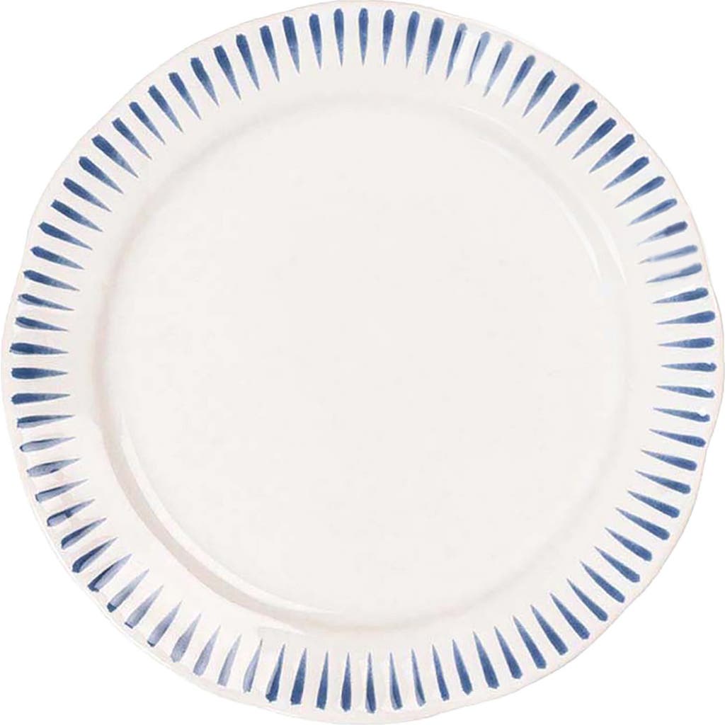 Juliska Sitio Stripe Delft Blue Side Cocktail Plate In Whitewash/delft Blue
