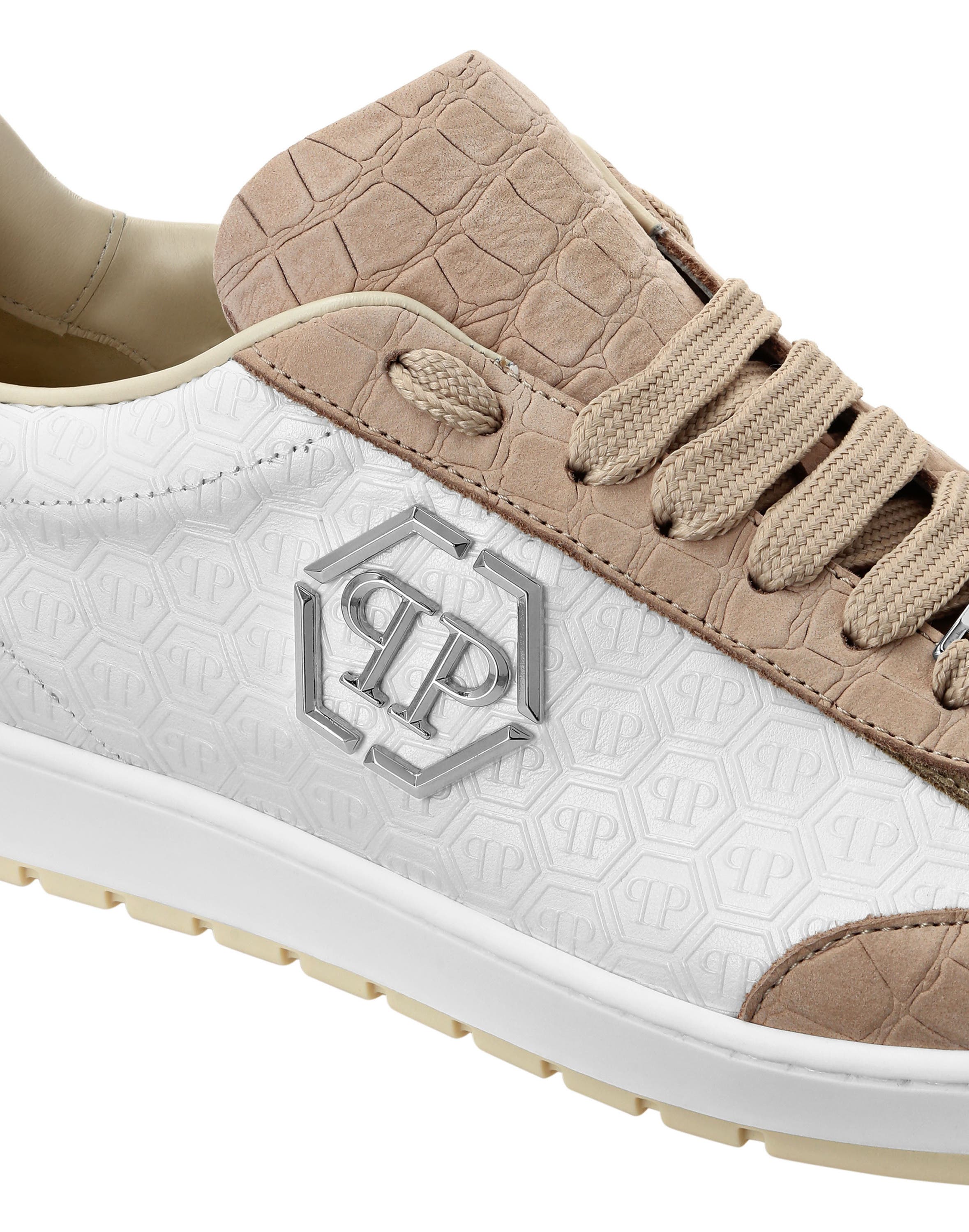 Low Top Sneakers Mixed Monogram Unisex, Alternate, color, beige