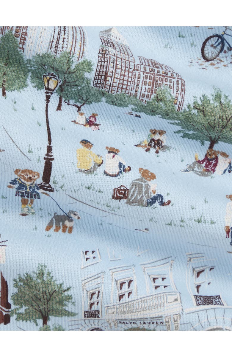 Ralph Lauren Bear Print Cotton Zip Footie, Alternate, color, Nyc School Baby Boy Bear