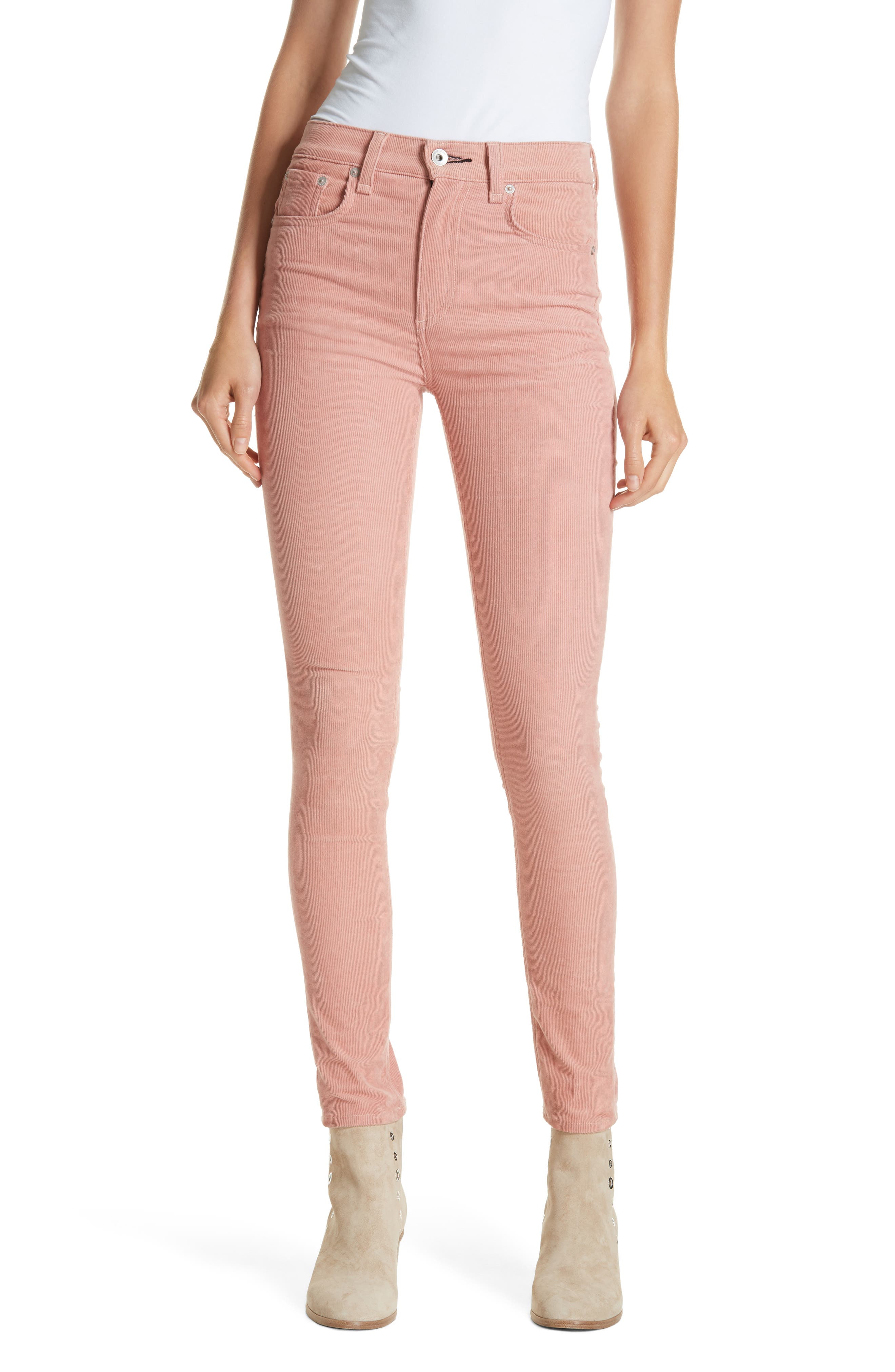Ad Rag Com rag & bone High Waist Ankle Skinny Corduroy Pants (Women) | Nordstromrack