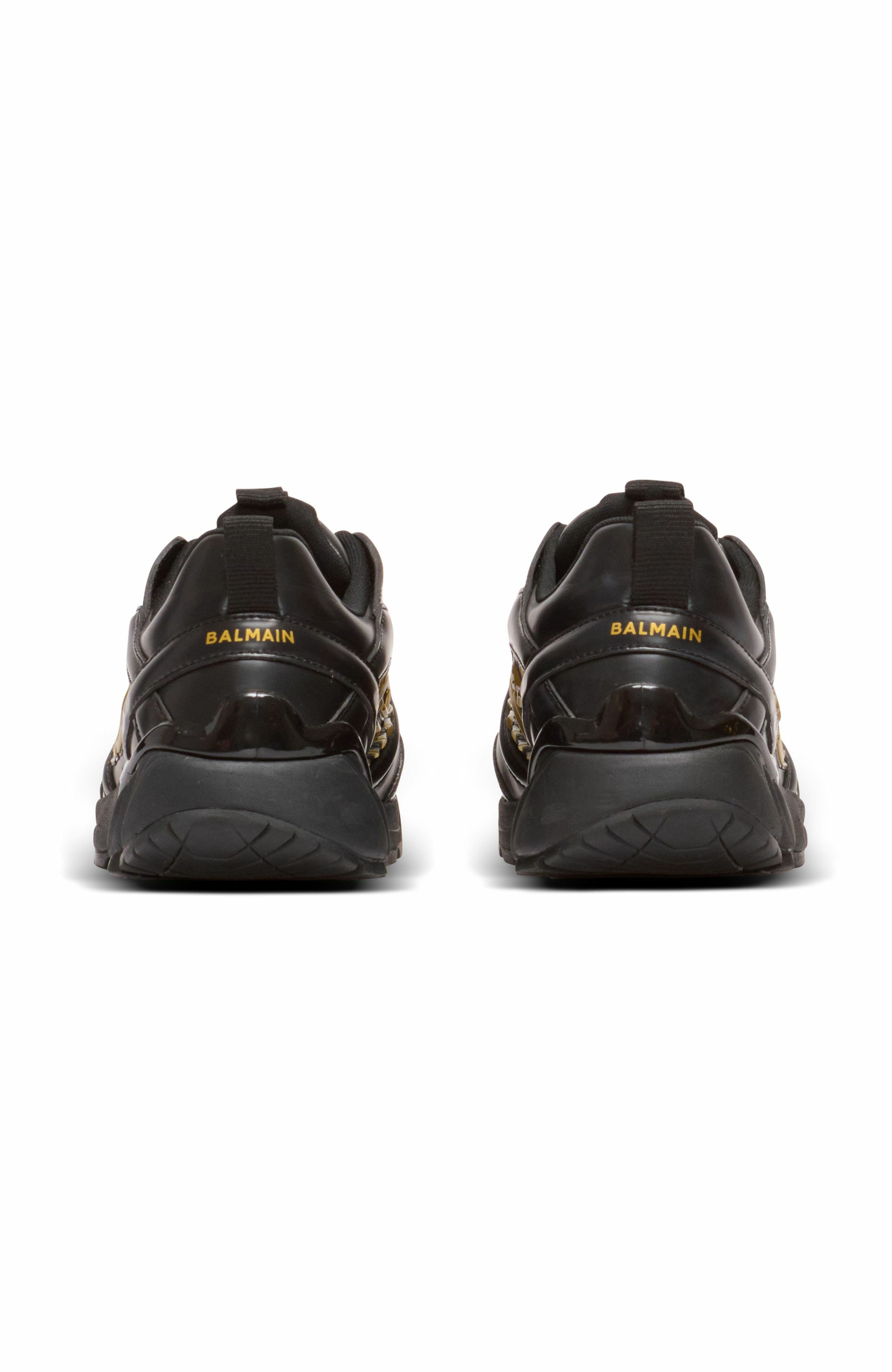 Balmain Cosmic Dust Glazed Leather Trainers, Alternate, color, 