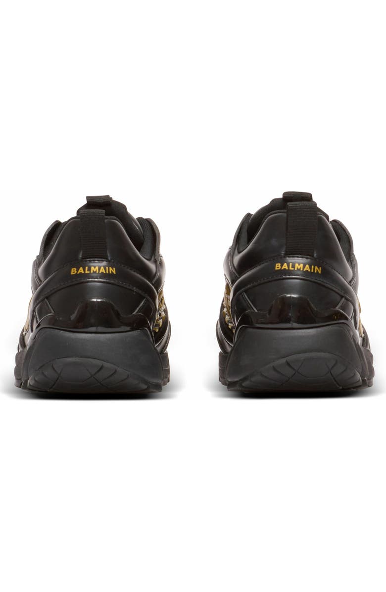 Balmain Cosmic Dust Glazed Leather Trainers, Alternate, color,