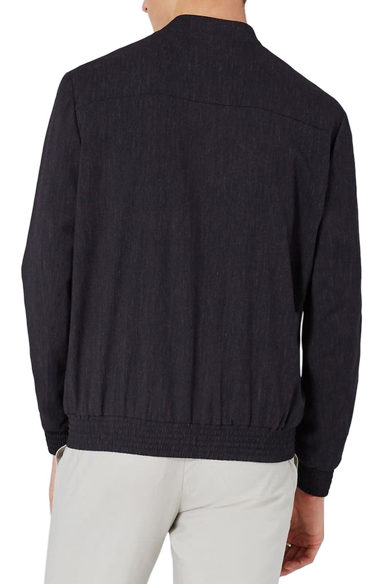 Topman Navy Mélange Smart Bomber, Alternate, color, 
