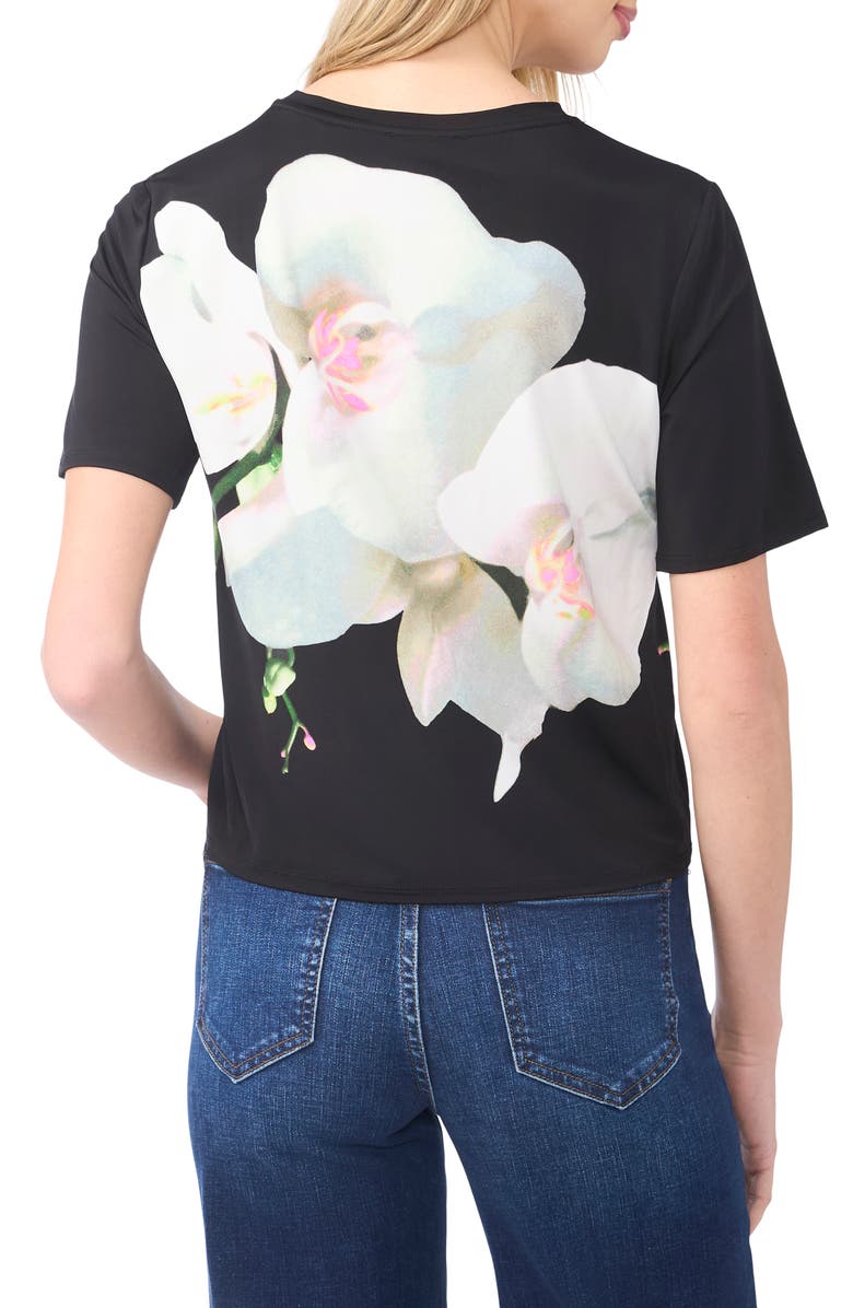 Ted Baker Floral Knit Top, Alternate, color, Rich Black