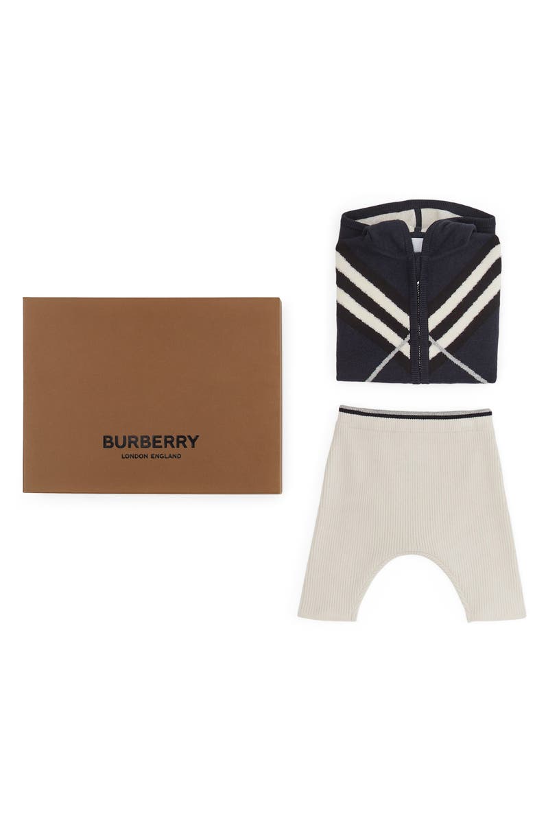 Burberry Hooded Full Zip Jacket & Rib Pants Set, Alternate, color, Dark Charcoal Blue