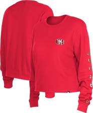 New Era Women's New Era Scarlet San Francisco 49ers Thermal Crop Long Sleeve T-Shirt