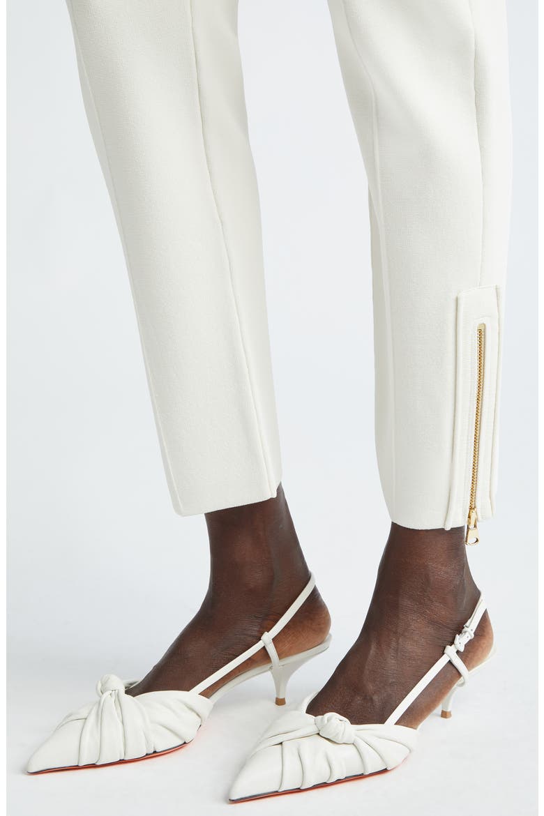 Pebble Texture Double Face Knit Pants, Alternate, color, ECRU