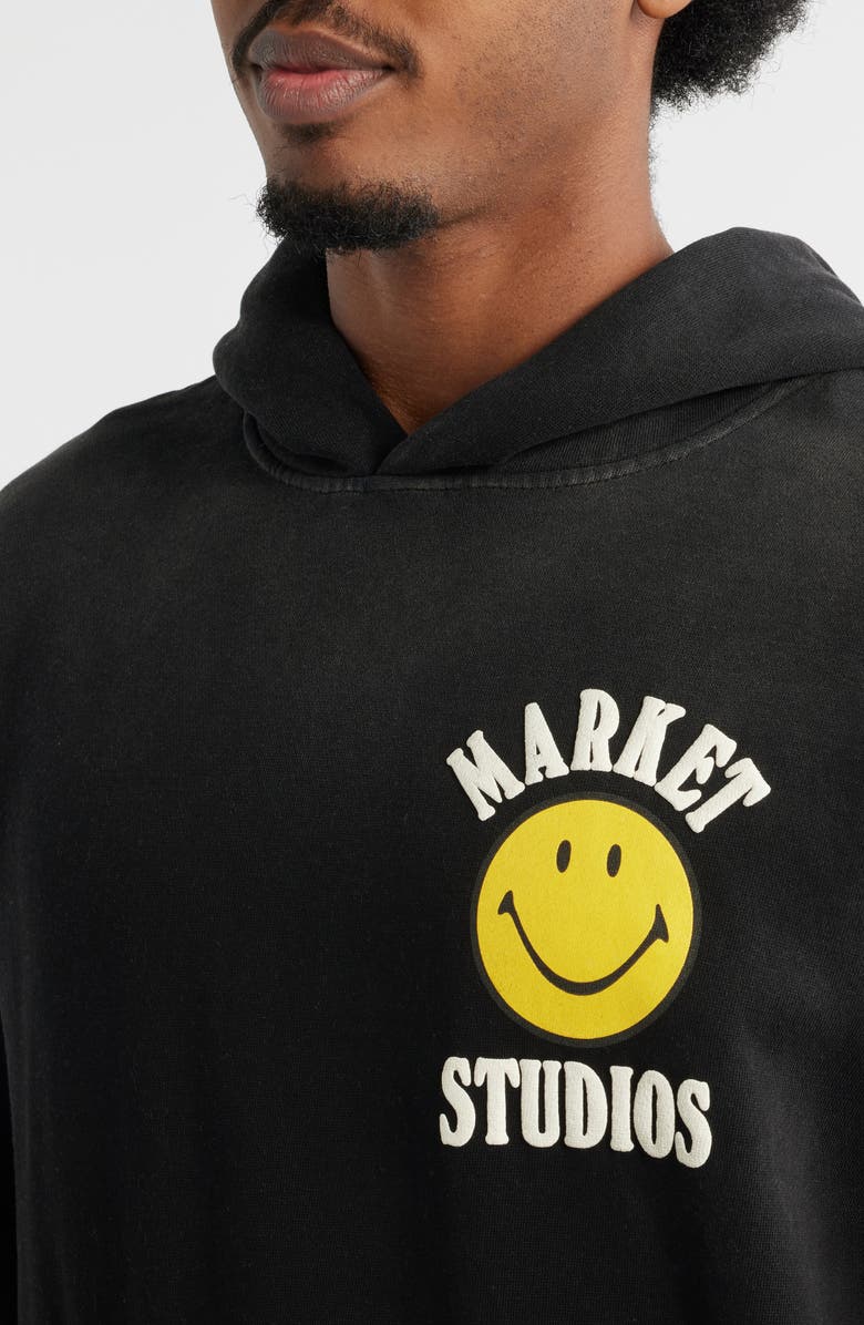 MARKET SMILEY<sup>®</sup> Upside Down Lockup Hoodie, Alternate, color, Jet Black