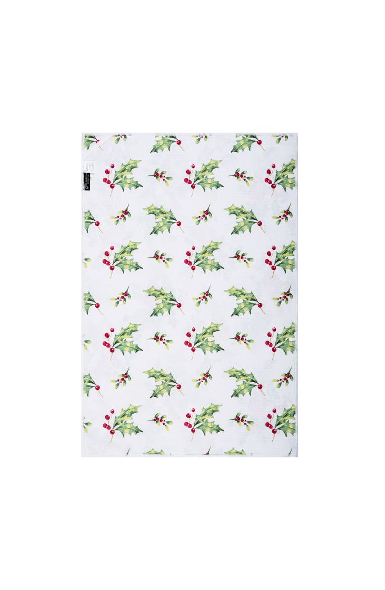 C&F Home Red Cardinals on Berry Branches Christmas Dishtowel, Alternate, color, Green