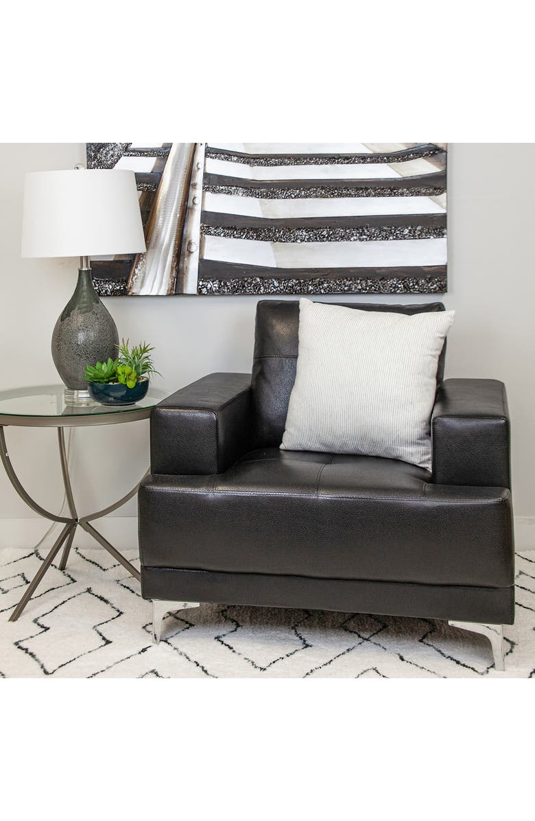 PARKLAND COLLECTION Stripe Textured Cotton Pillow, Alternate, color, White