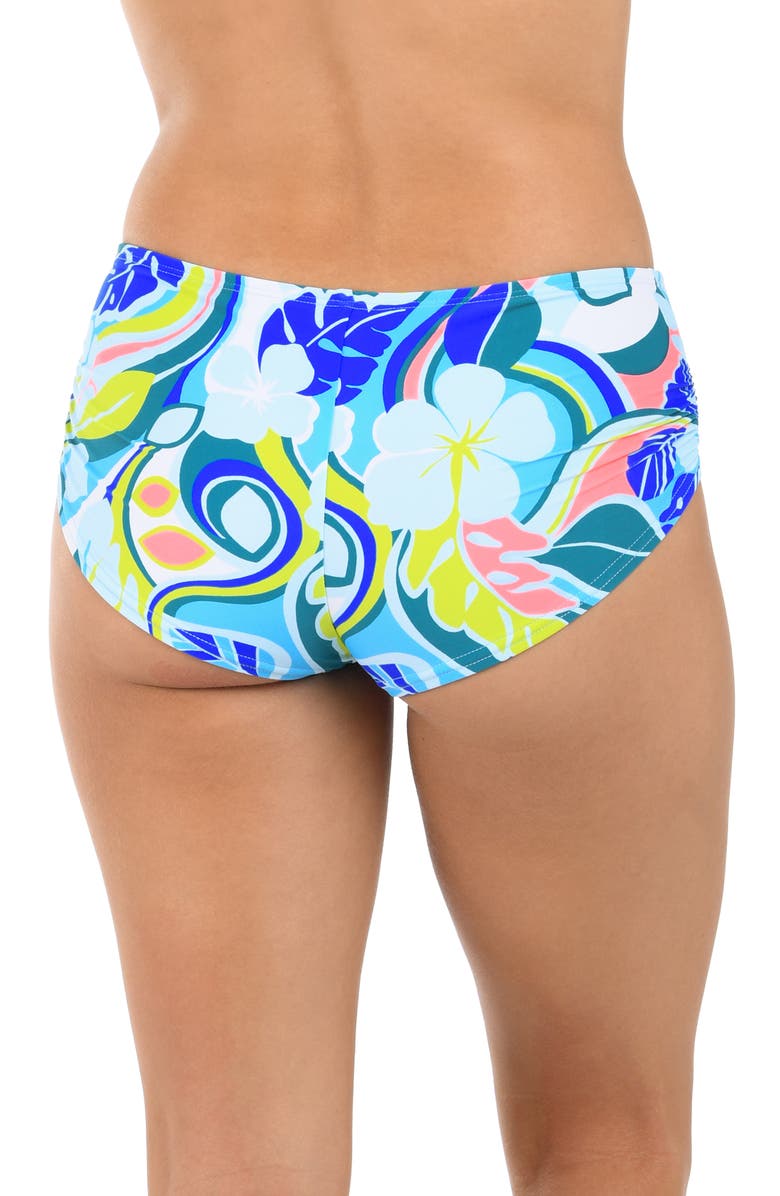 Citrus Hibiscus Hot Pants Swim Bottoms, Alternate, color,
