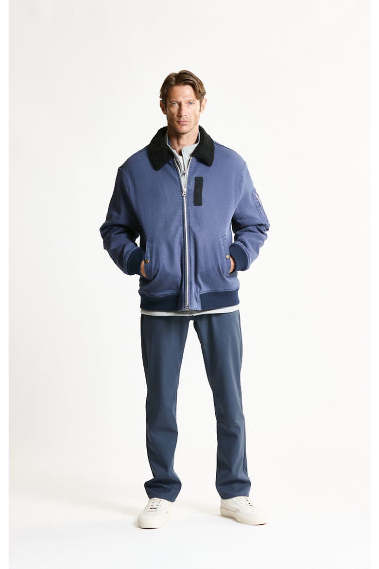 Soft Lined Bull Denim Bomber Jacket, Alternate, color, INDIGO