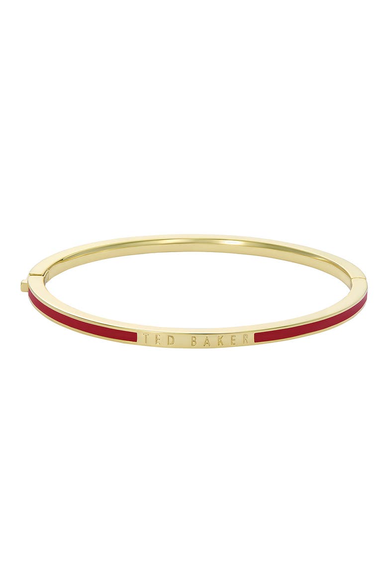 Roley Enamel Bangle, Main, color, GOLD TONE RED