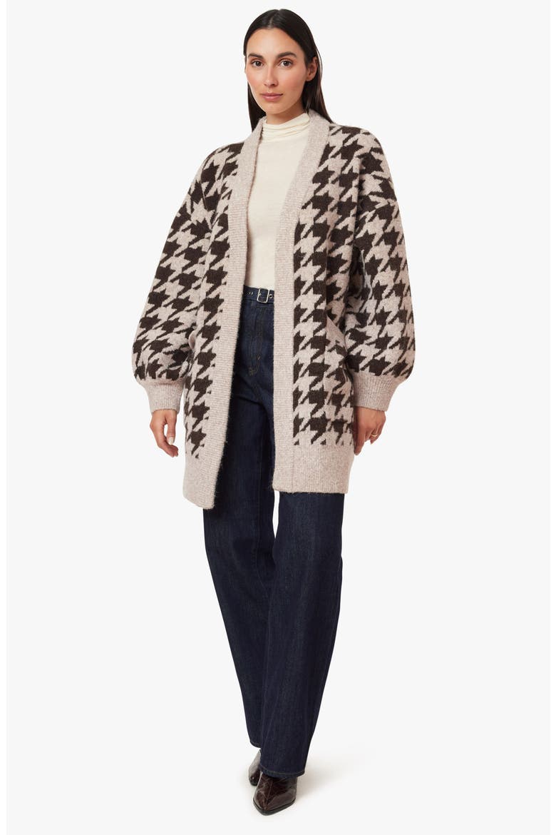 Houndstooth Cardigan, Alternate, color, TAUPE HOUNDSTOOTH