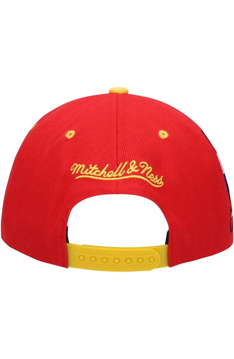 Mitchell & Ness Men's Mitchell & Ness Red/Yellow Houston Rockets Hardwood Classics 1994 NBA Finals XL Patch Snapback Hat, Alternate, color, 