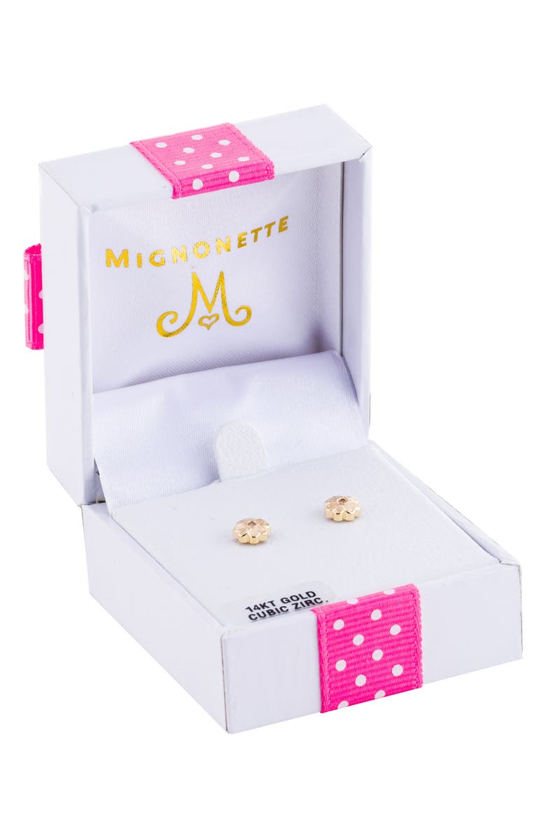 Mignonette 14k Gold Flower Earrings, Alternate, color, Gold