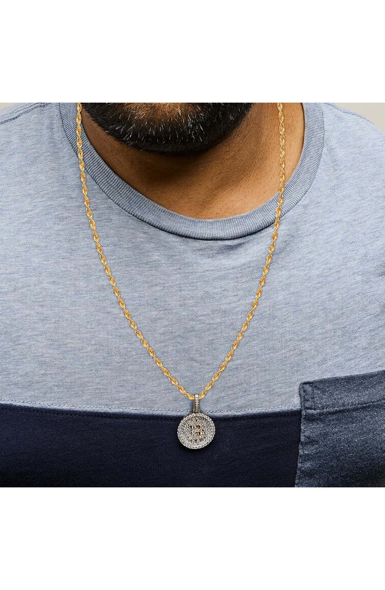 Haus of Brilliance 10K Yellow Gold 2-1/3 Cttw Diamond Bitcoin Letter B Pendant Necklace, Alternate, color, Yellow Gold