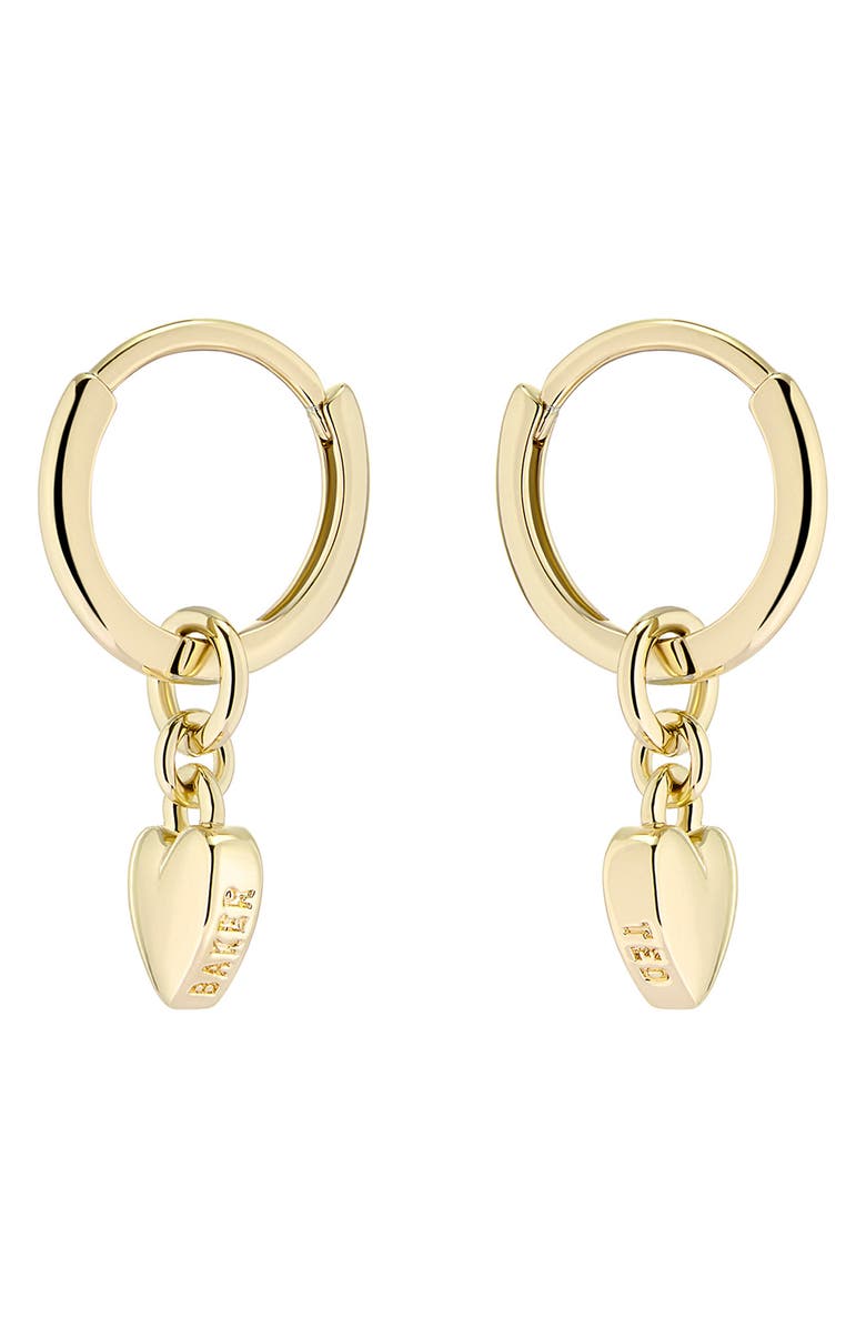 Ted Baker London Tiny Heart Huggie Drop Earrings, Alternate, color, 
