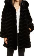 Gallery Grooved Faux Fur Hooded Jacket