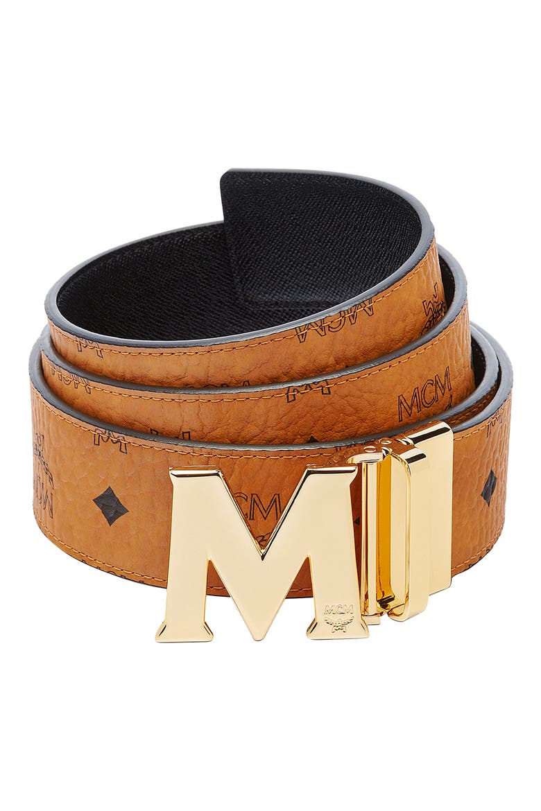 Flat M Reversible Belt, Main, color, COGNAC