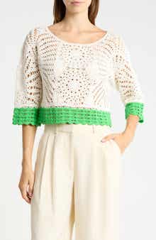 Kristina Openwork Top