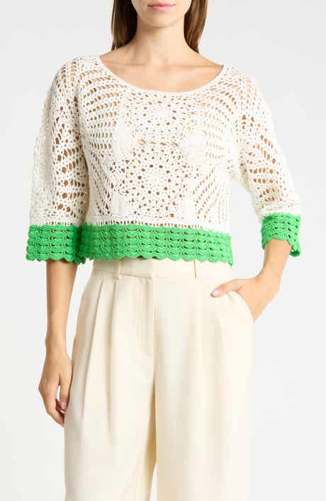 Kristina Openwork Top