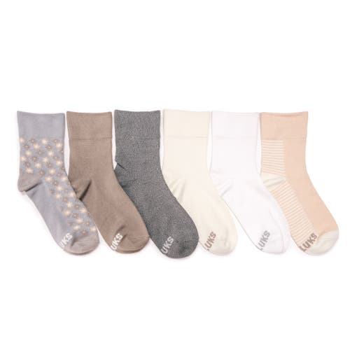 Muk Luks Whisper Soft Crew Socks 6 Pair Pack In Multi