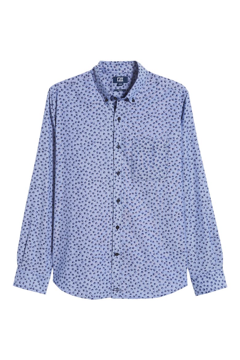 Anchor Classic Fit Tossed Print Button-Down Shirt, Alternate, color, INDIGO