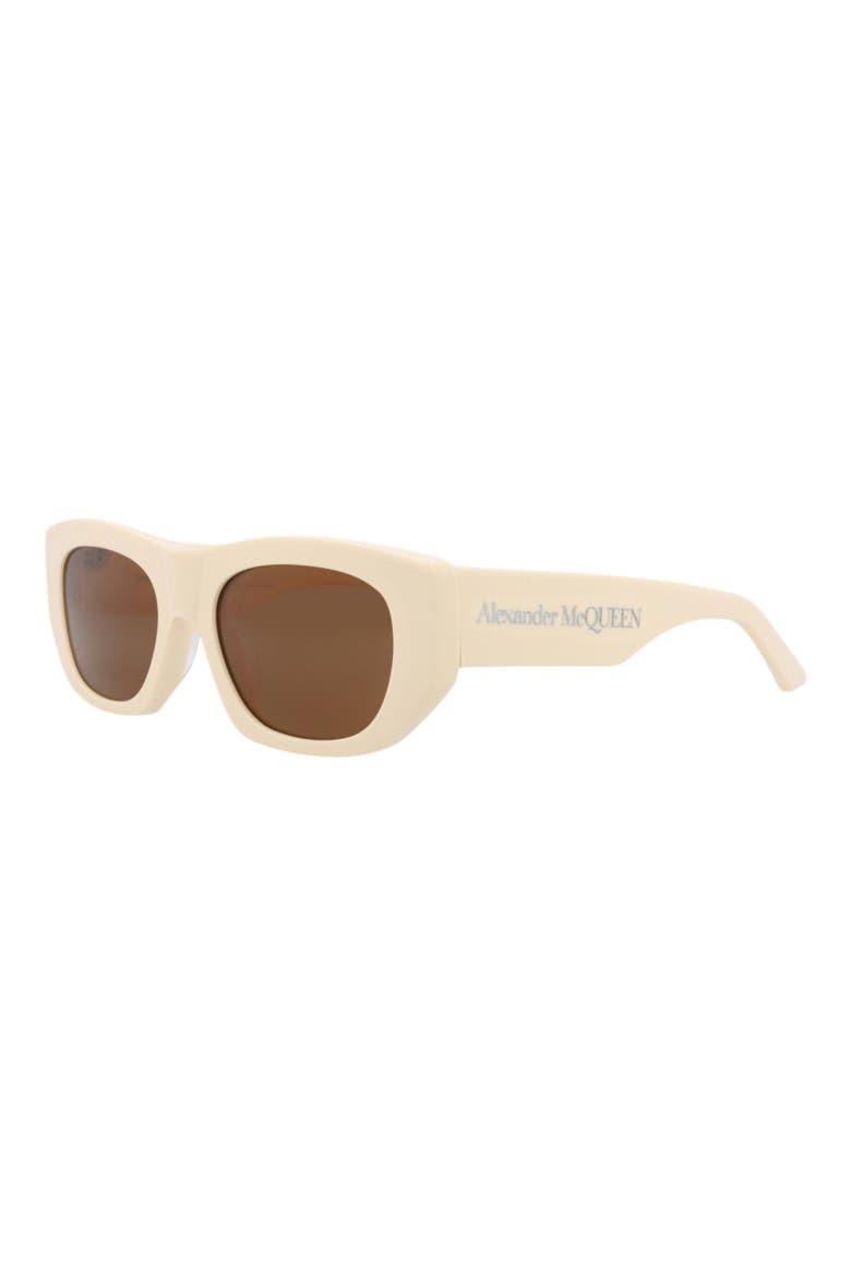 54mm Square Sunglasses, Alternate, color, IVORY IVORY BROWN