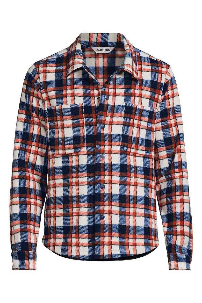 Anyweather Fleece Shirt Jacket, Alternate, color, Navy/Bourbon Plaid