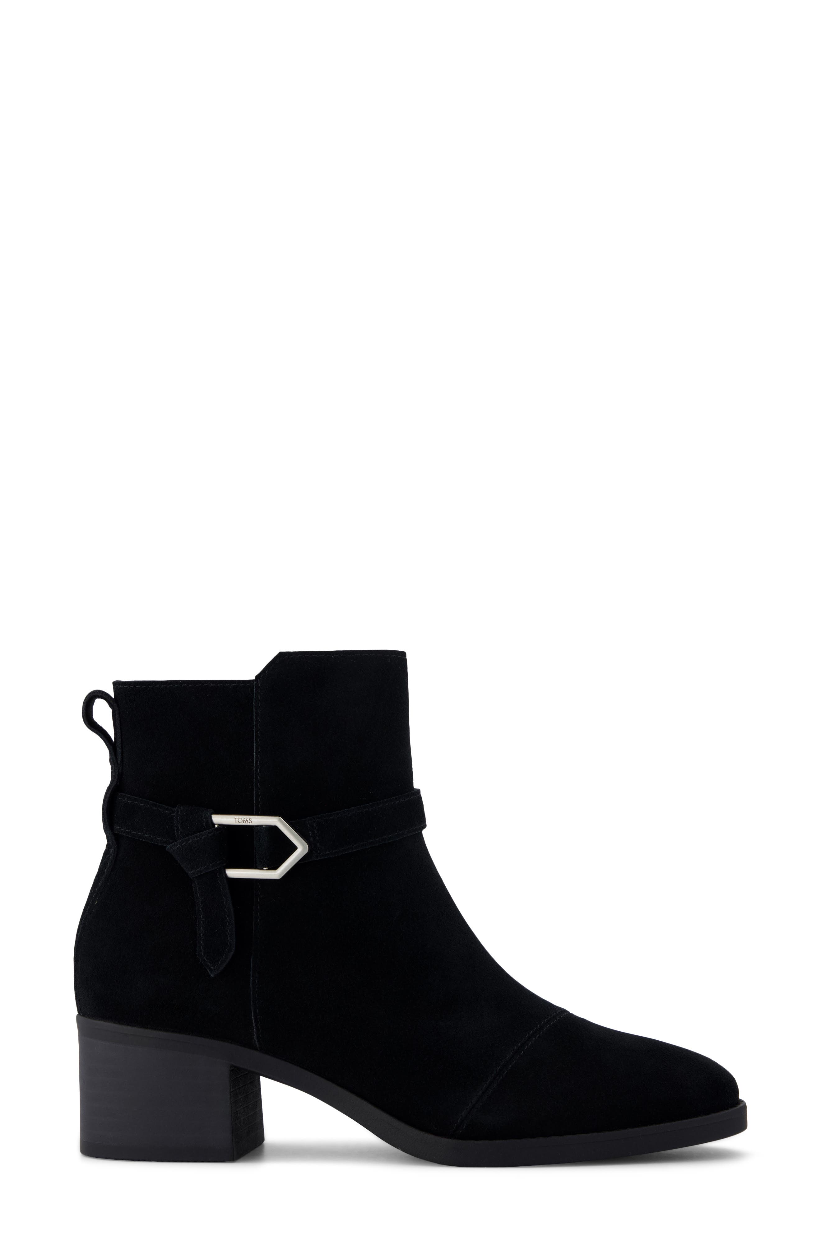 Suede Ankle Bootie, Alternate, color, BLACK