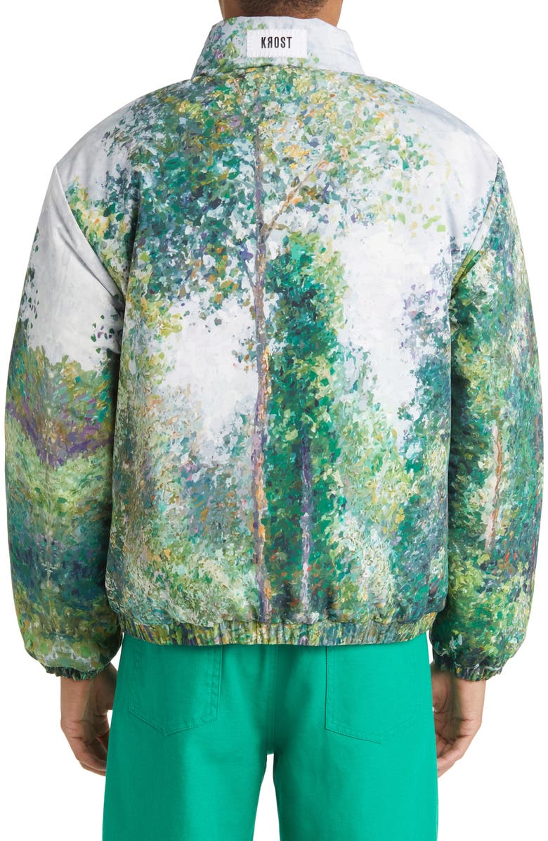 KROST Forest Print Water Resistant Reversible Puffer Jacket, Alternate, color,