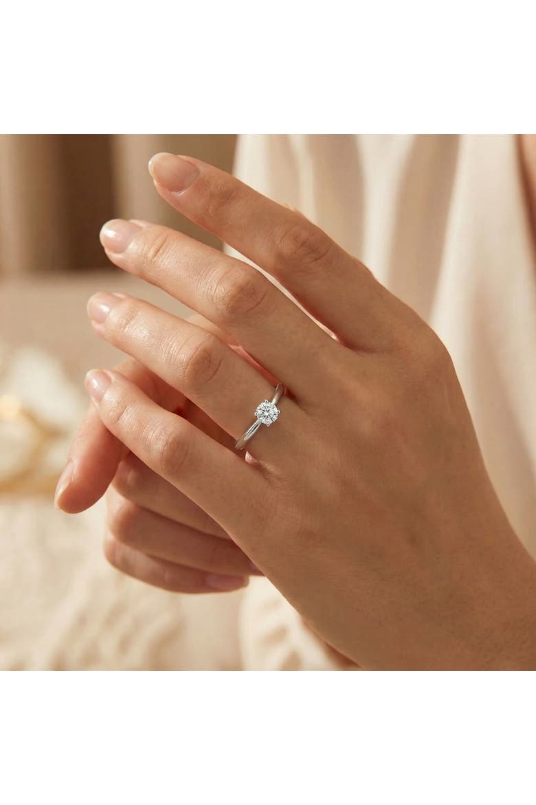 1/3Ct Solitaire Round Cut Diamond Engagement Ring in 14k Gold Lab Grown, Alternate, color, 14k White Gold
