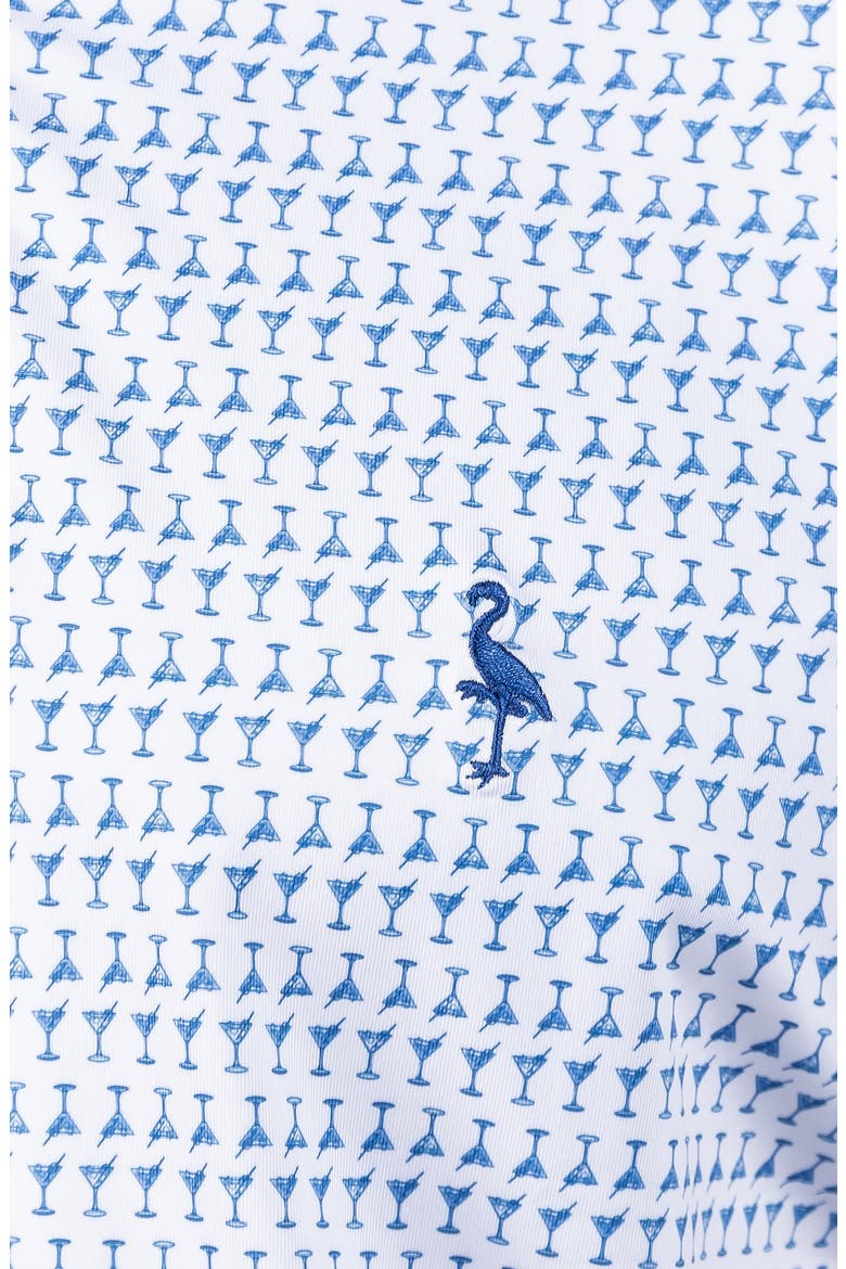 Martini Glass Print Performance Polo, Alternate, color, WHITE