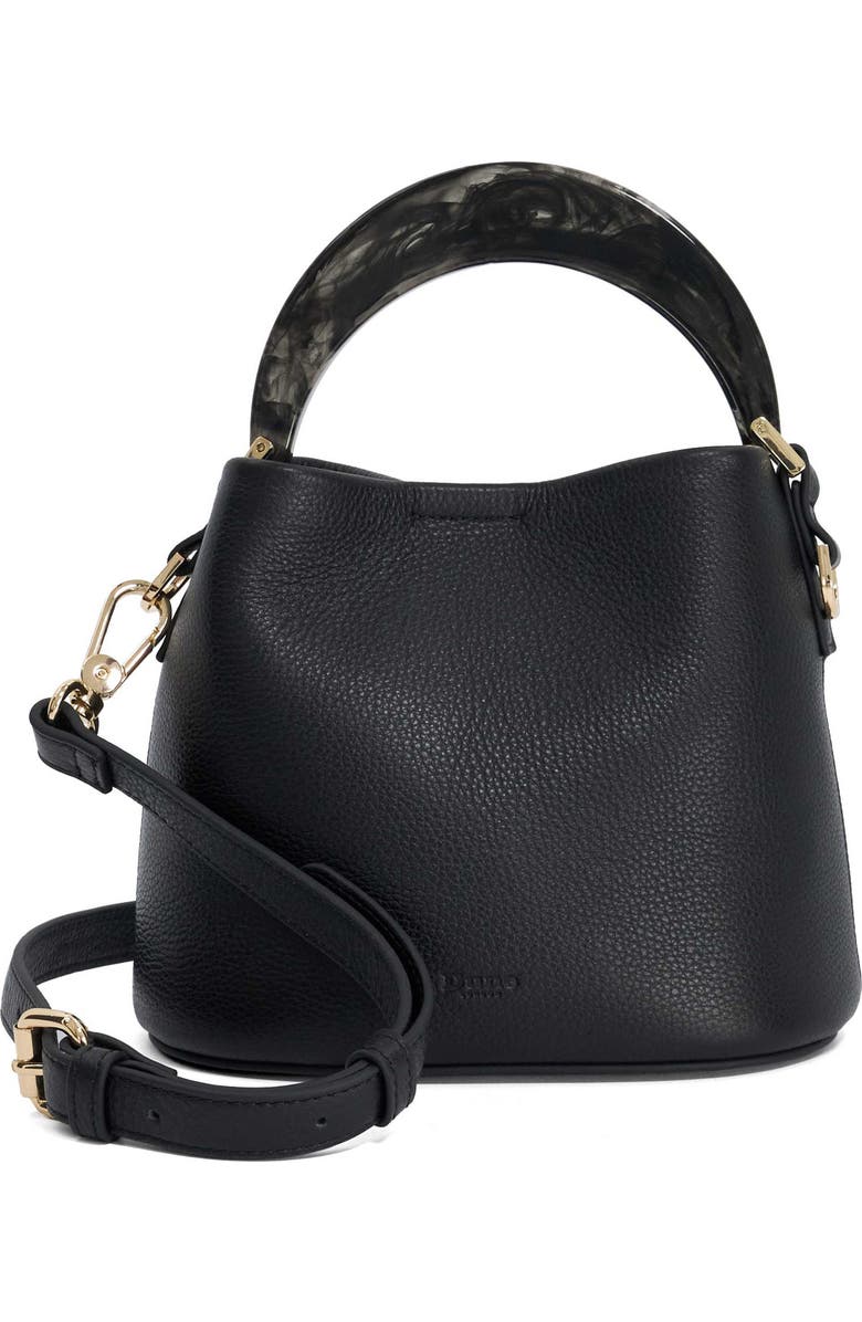 Dune London Dharla Leather Top Handle Bag, Main, color, Black