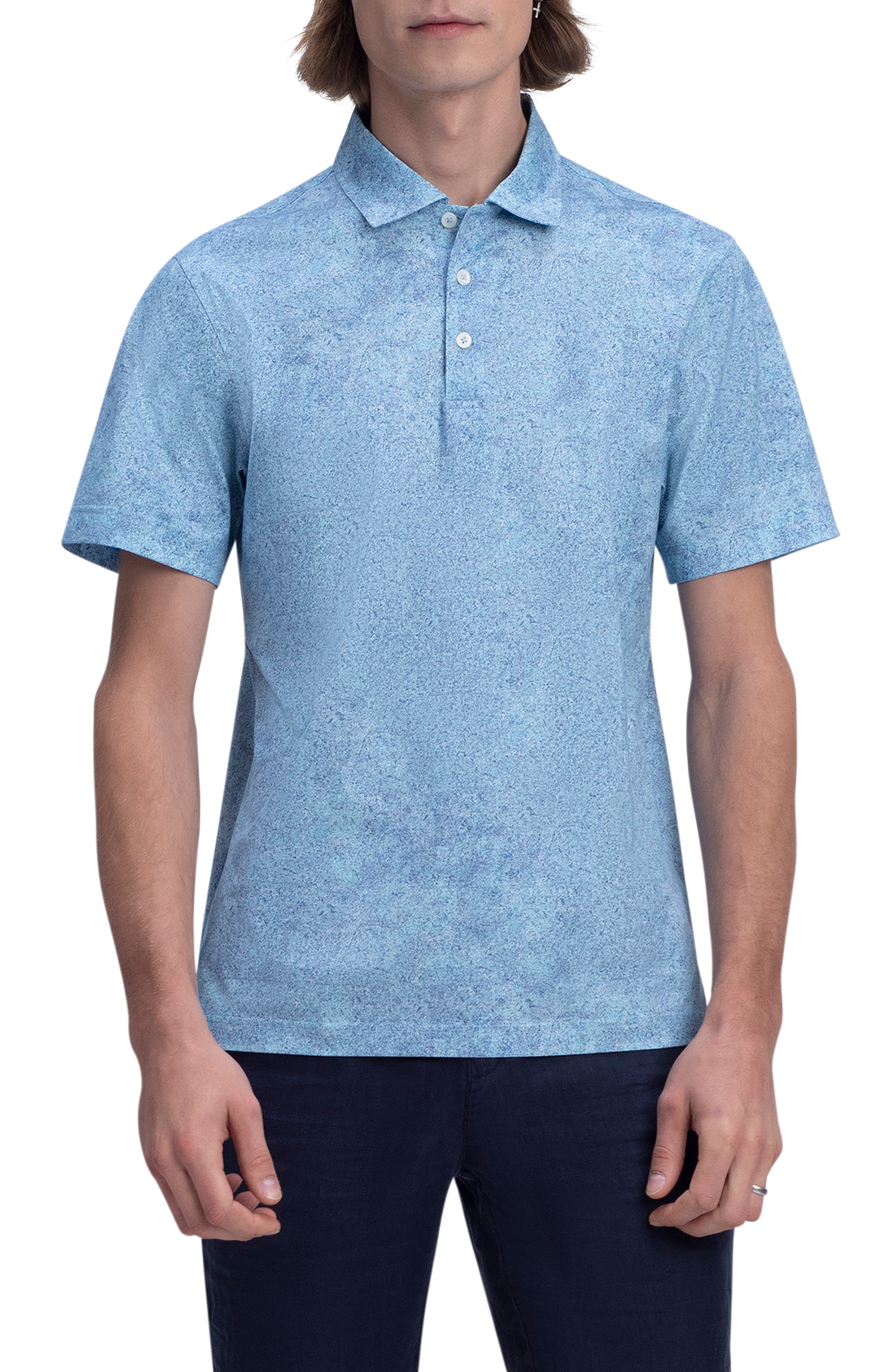 OoohCotton Abstract Print Stretch Cotton Polo