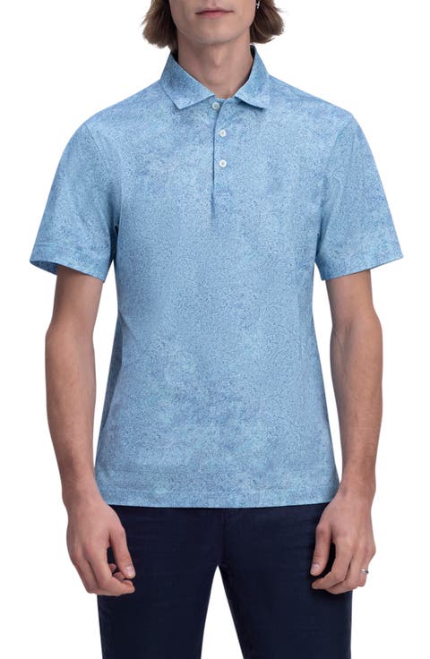 OoohCotton® Abstract Print Stretch Cotton Polo