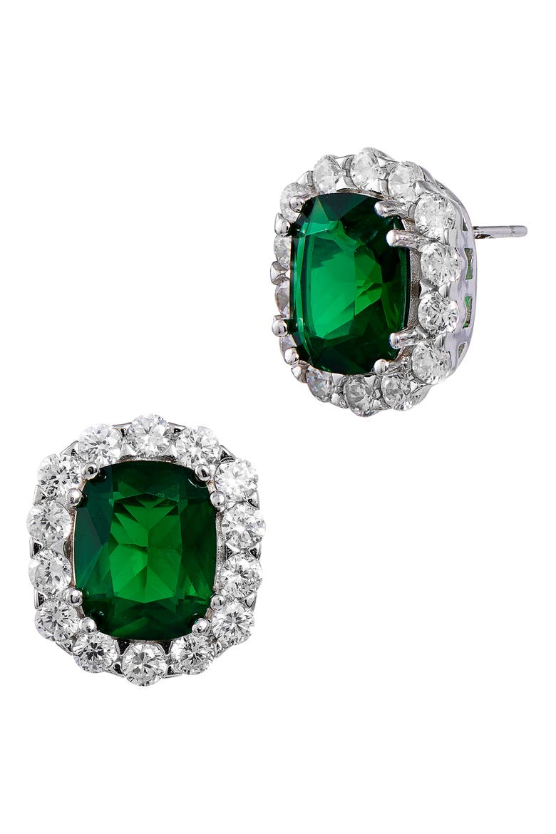 Cushion Stud Earrings, Main, color, GREEN