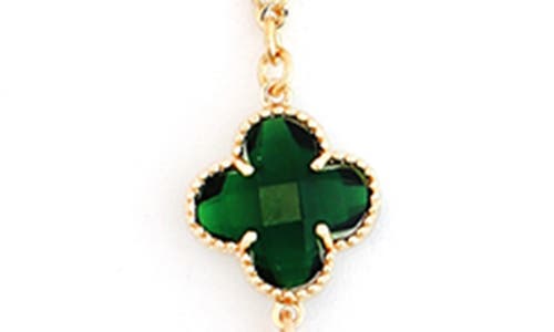Panacea Crystal Clover Station Y-necklace In Gold