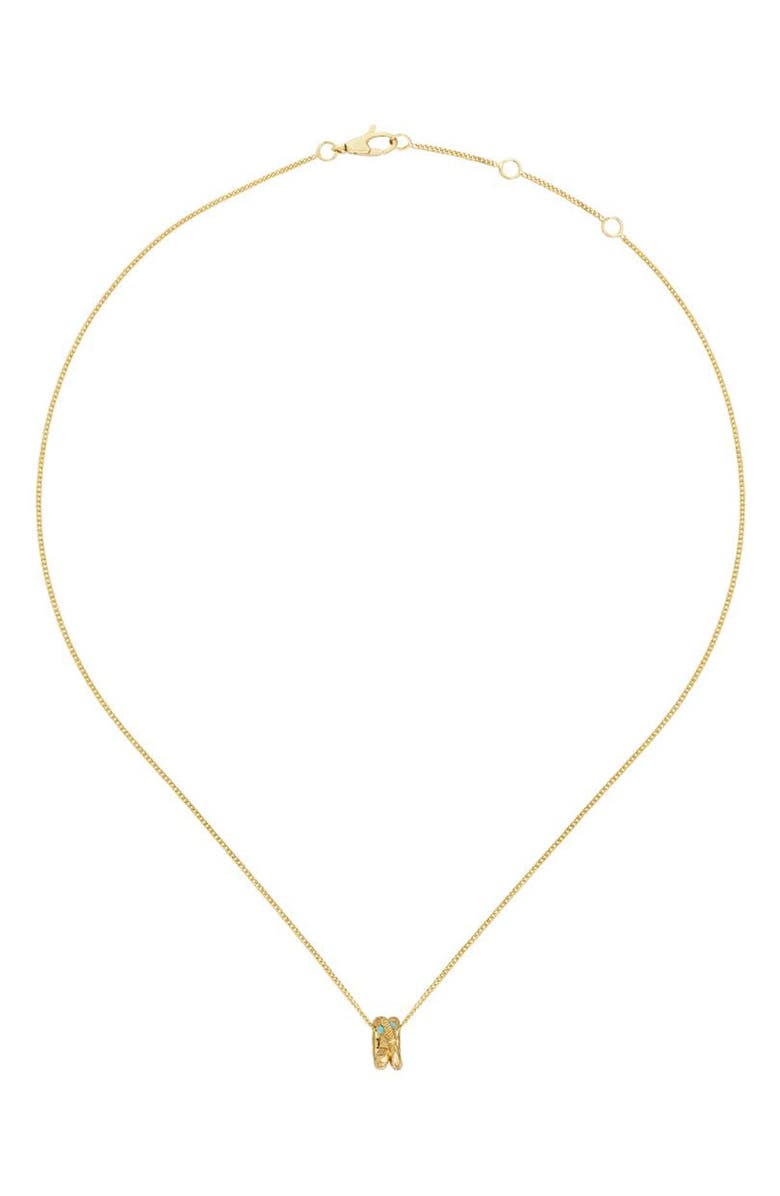 Gucci Ouroboros Turquoise Necklace, Alternate, color, 18Ky