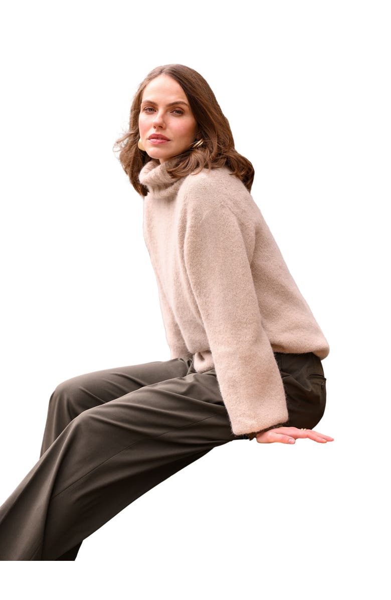 Celtic & Co. Alpaca Cott Slch Turtleneck Sweater, Alternate, color, Oatmeal