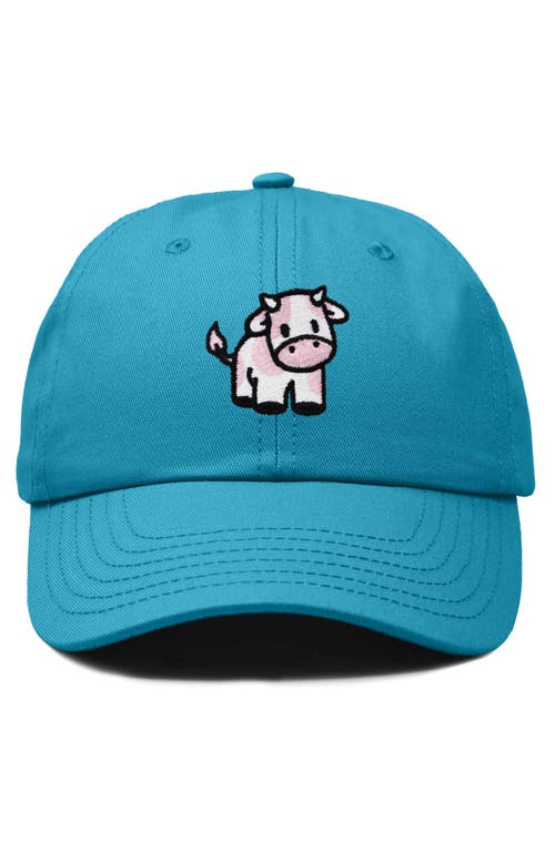 Dalix Strawberry Cow Embroidered Cap In Teal