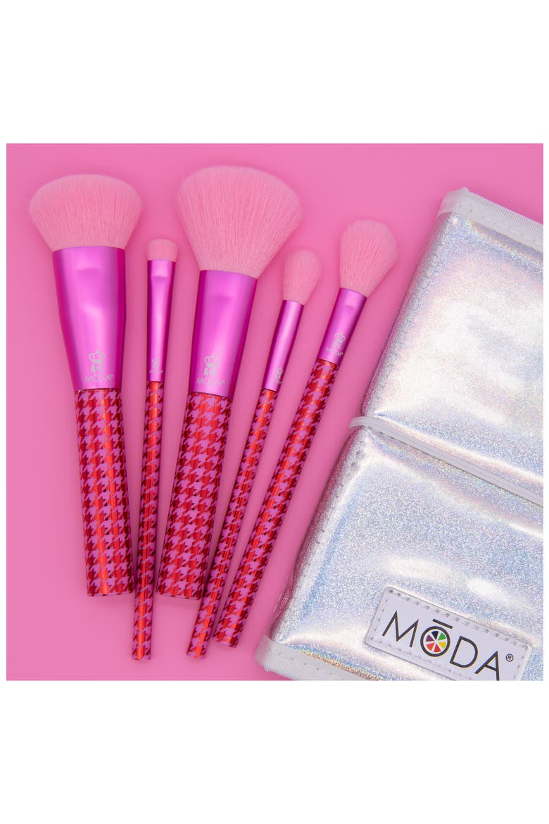 Keep It Classy Metallic Pink Total Face 6-Piece Makeup Brush Set, Alternate, color, NO COLOR