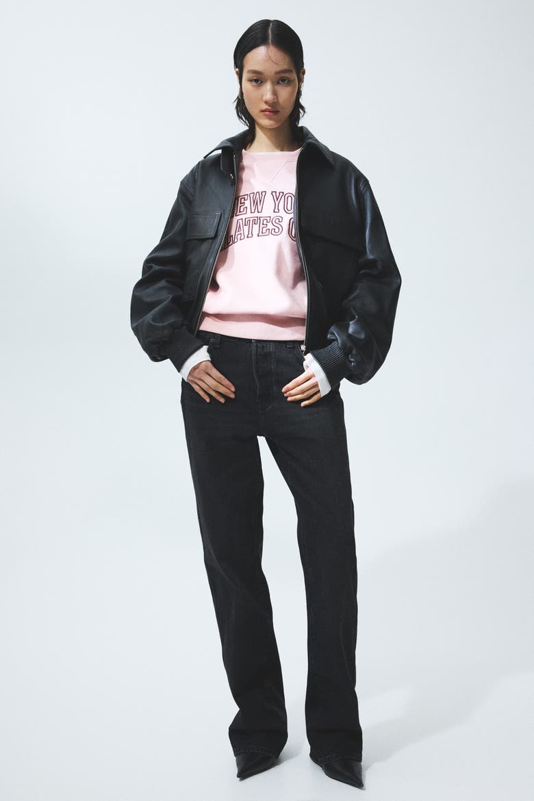 Motif-detail Sweatshirt, Alternate, color, Light pink/Pilates