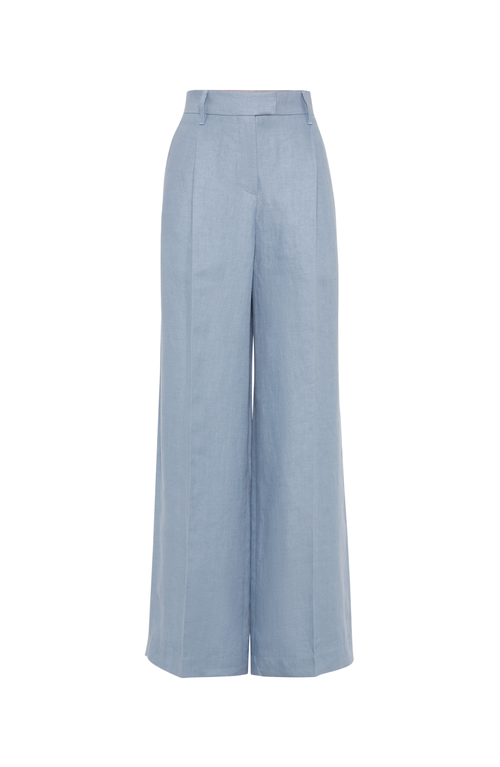 Brunello Cucinelli Loose Pleated Trousers In Avio Blue