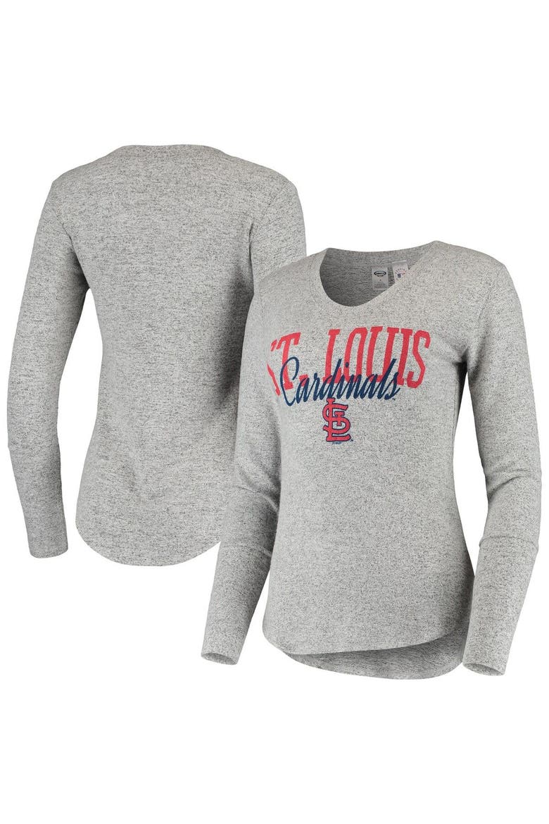 Women's Concepts Sport Heathered Gray St. Louis Cardinals Tri-Blend Long Sleeve T-Shirt, Alternate, color, Gray