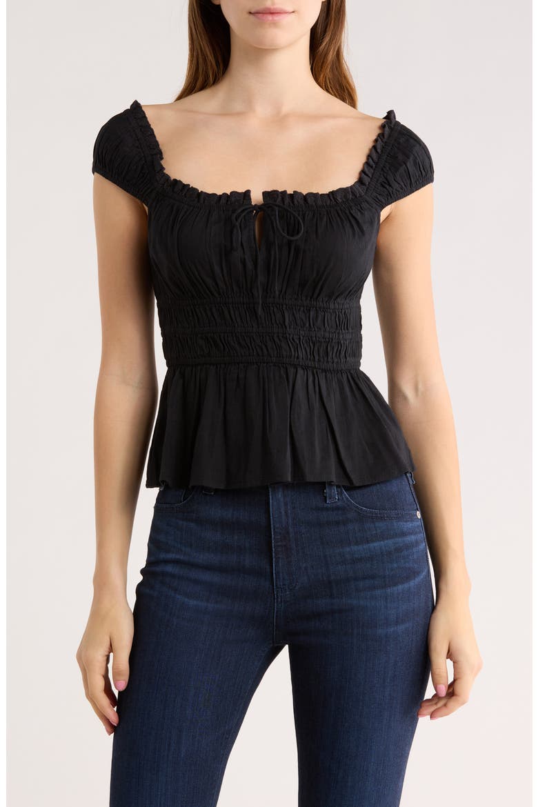 Pretty Peplum Top, Main, color, BLACK